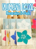 Kawaii Sticker Club Hawaiian Plumeria Flower Waterproof Vinyl Decal (5 pack)