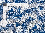 Shell Ginger & Monstera Leaf Blue & Natural Poly Cotton LW-22-862
