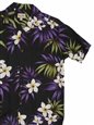 Royal Hawaiian Creations Plumeria Black Rayon Men&#39;s Hawaiian Shirt