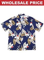 [Wholesale] Two Palms Orchid Navy Rayon Men's Hawaiian Shirt