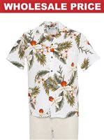 [Wholesale] Two Palms Hawaiian Orchid White Rayon Men's Hawaiian Shirt