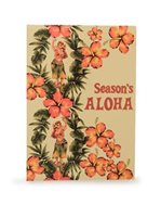 Pacifica Island Art Hibiscus & Hula Hawaiian Holiday / Christmas Greeting Cards (3 Pack)
