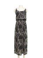 Napua Collection Honolulu Waimea Black Rayon Batik Ruffle MAXI Dress