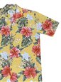 Ky&#39;s Kahala Hibiscus Yellow Cotton Poplin Men&#39;s Hawaiian Shirt