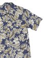 Hilo Hattie PEN &amp; INK BOTANICAL Navy Cotton  Men&#39;s Hawaiian Shirt