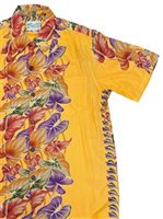 [Diamond Head Sportswear collection] Paradise Found RETRO ANTHURIUM PANEL FADED SUN Rayon Men's Hawaiian Shirt