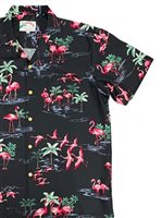 Paradise Found Fine Flamingos Midnight Rayon Paradise Found / PARA Fine Flamingos Midnight Rayon Men's Hawaiian Shirt