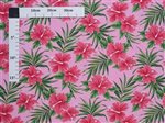 Hibiscus & Palm leaves Pink Poly Cotton Trans-Pacific Textiles, Ltd. / TPTEX Hibiscus & Palm leaves Pink Poly Cotton LW-23-892