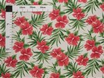 Hibiscus & Palm leaves Natural Poly Cotton Trans-Pacific Textiles, Ltd. / TPTEX Hibiscus & Palm leaves Natural Poly Cotton LW-23-892