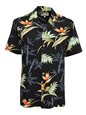 Paradise Found Bamboo Paradise Black Rayon Men&#39;s Hawaiian Shirt