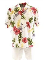 Two Palms Monstera Cream Rayon Men's Hawaiian Shirt