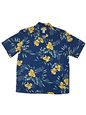 Two Palms Orchid Fern Blue Rayon Men&#39;s Hawaiian Shirt