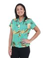 Two Palms Ceres Green Rayon Women&#39;s Hawaiian Shirt