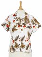 Two Palms Hawaiian Orchid White Rayon Women&#39;s Hawaiian Shirt