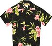 Two Palms Orchid Fern Black Rayon Boys Hawaiian Shirt