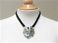 Monstera  Black Tahitian Shell Necklace with Fresh water pearl