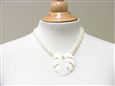Monstera  White Tahitian Shell Necklace with Fresh water pearl