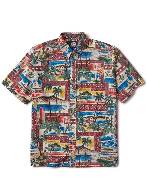reyn spooner christmas 2018 maroon cotton polyester mens hawaiian christmas hawaiian shirts