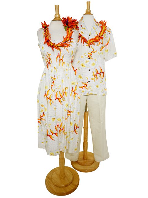 Two Palms Bird of Plumeria Cream Rayon Hawaiian Summer Midi Dress ...