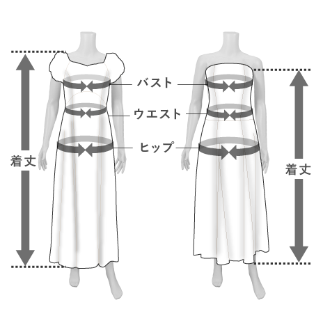 ドレスの仕上がり寸法