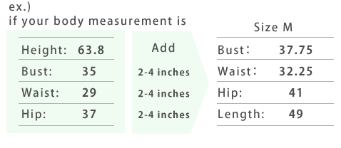Measurements of the size chart are for shirt and the dress. 