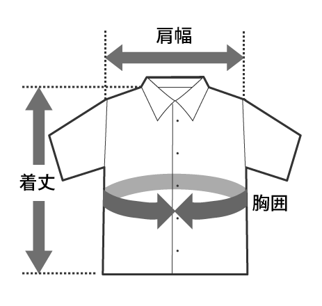 アロハシャツの仕上がり寸法