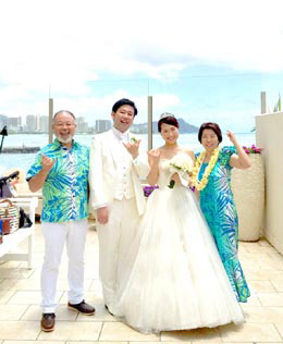 ハワイ結婚式写真