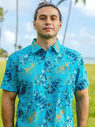 Lavahut - Pineapple Blue Hawaiian Boy Shirt 4 / Blue