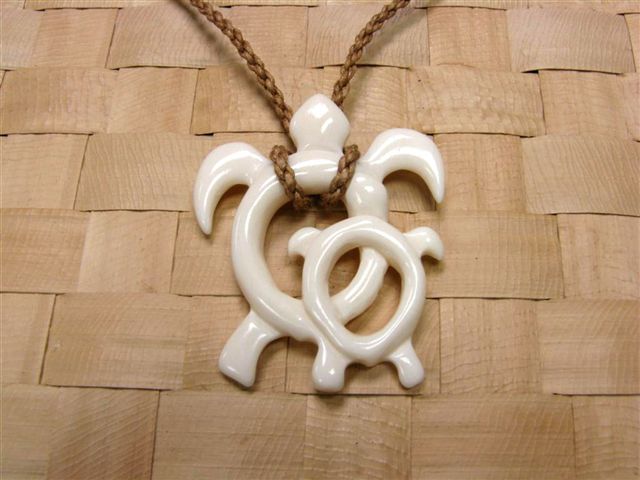 Amazon.com: Hand Carved Bone Pacific Sea Turtle Necklace with Koru Spiral :  Clothing, Shoes & Jewelry