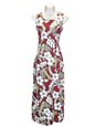 Ky&#39;s Surfboard Hibiscus Red Cotton Long Tank Dress