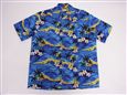 Winnie Fashion A Hundred Sunsets Blue Cotton Men&#39;s Hawaiian Shirt