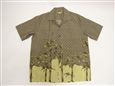 Winnie Fashion Bamboo Gray Cotton Men&#39;s Hawaiian Shirt