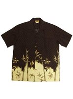 Winnie Fashion Bamboo Black Cotton Men's Hawaiian Shirt