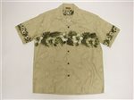Winnie Fashion Hibiscus Ivory Cotton Men's Hawaiian Shirt