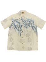 Winnie Fashion Fern White Cotton Men's Hawaiian Shirt