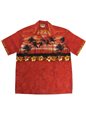 Winnie Fashion Sunset Red Cotton Men&#39;s Hawaiian Shirt