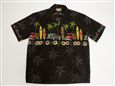 [m0019a] Winnie Fashion Classic Woody Black Cotton Men&#39;s Hawaiian Shirt