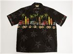 [m0019a] Winnie Fashion Classic Woody Black Cotton Men's Hawaiian Shirt