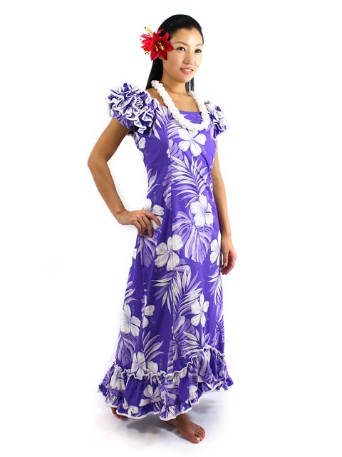 purple hawaiian dress