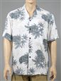 Two Palms Pineapple Map White Rayon Men&#39;s Hawaiian Shirt