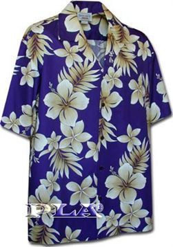Pacific Legend Tropical Flowers Purple Cotton Men's Hawaiian Pacific Legend Tropical Flowers Purple Cotton Men's Hawaiian