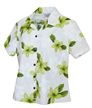 Pacific Legend Plumeria Lime Cotton Women&#39;s Fitted Hawaiian Shirt