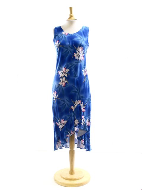 Two Palms Midnight Orchid Blue Mid-length Dress | AlohaOutlet