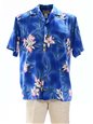 Two Palms Midnight Orchid Blue Rayon Men&#39;s Hawaiian Shirt