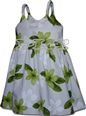 Pacific Legend Plumeria Lime Cotton Toddlers Hawaiian Bungee Dress