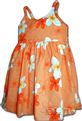 Pacific Legend Plumeria Orange Cotton Toddlers Hawaiian Bungee Dress