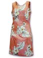 Pacific Legend Hibiscus Peach Cotton Hawaiian Tank Short Dress