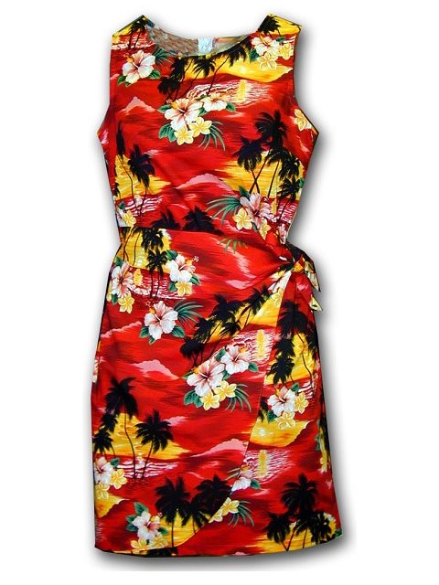 red sarong dress