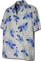 Pacific Legend Plumeria Blue Cotton Boys Junior Hawaiian Shirt