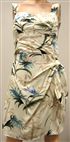 Paradise Found Bamboo Paradise Cream Rayon Hawaiian Sarong Short Dress